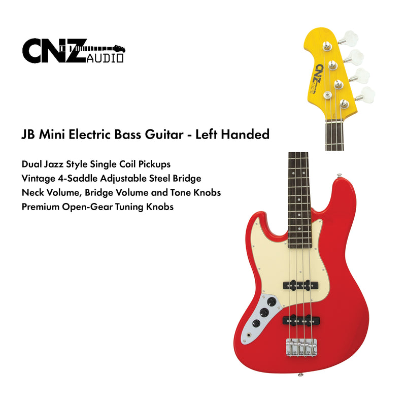 JB-MINI-FRD-L | Lefty Electric Bass - Fiesta Red