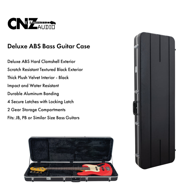 Deluxe ABS Bass Guitar Case - Black