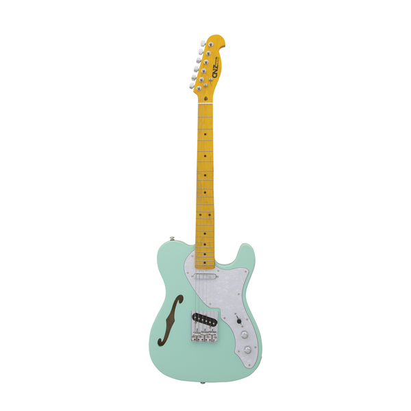 TL-SHH-SG-WHPG  Electric Guitar - Thinline Semi-Hollow - Surf Green  w/White Pickguard