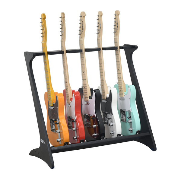 CNZ Audio Wooden Guitar Stand - 5 Guitar Black| CNZ Audio