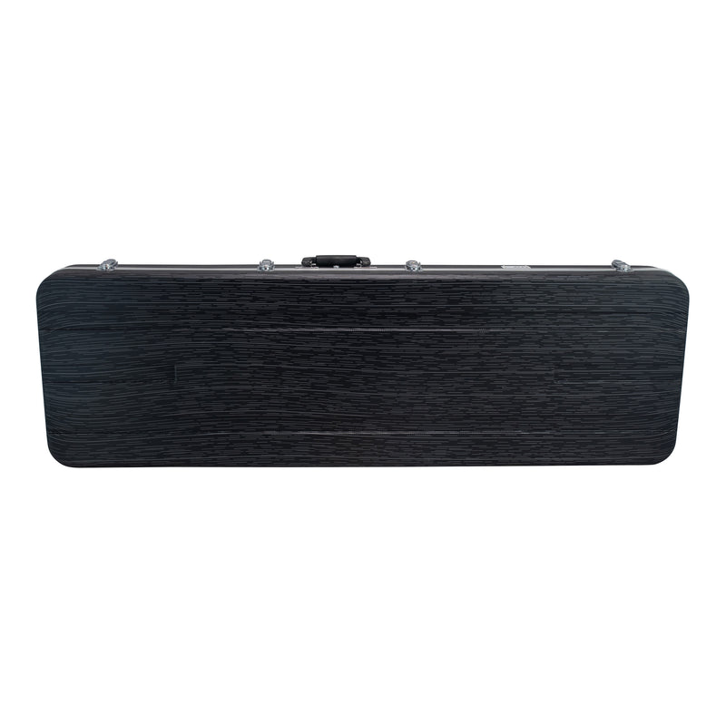 Deluxe ABS Bass Guitar Case - Black with White Lines