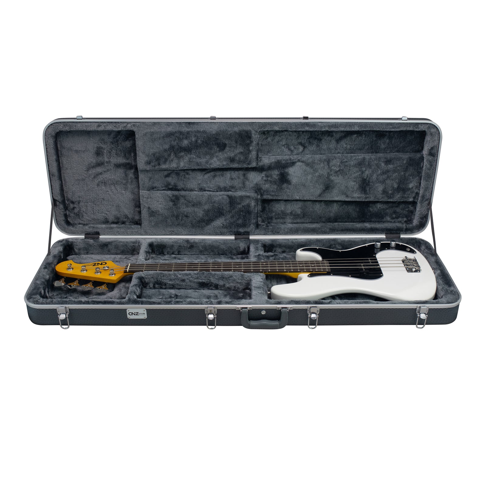 Deluxe ABS Bass Guitar Case - Textured Gray | CNZ Audio