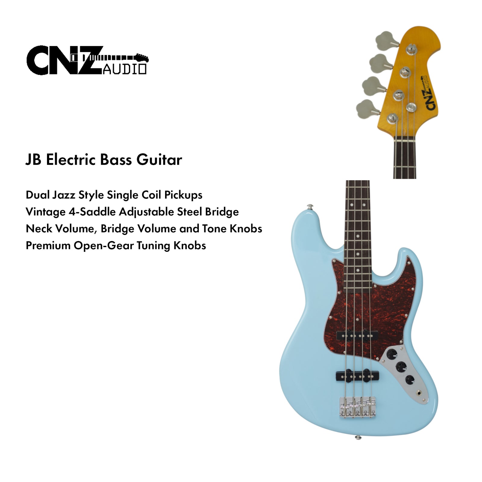 JB-FRD | Electric Bass Fiesta Red| CNZ Audio
