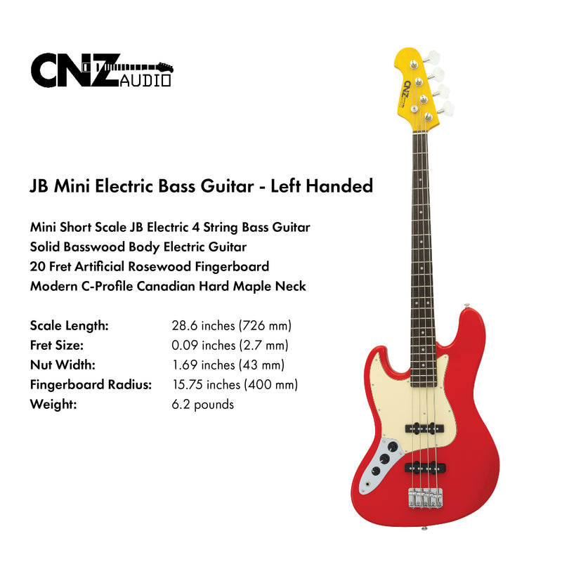 JB-MINI-FRD-L | Lefty Electric Bass - Fiesta Red