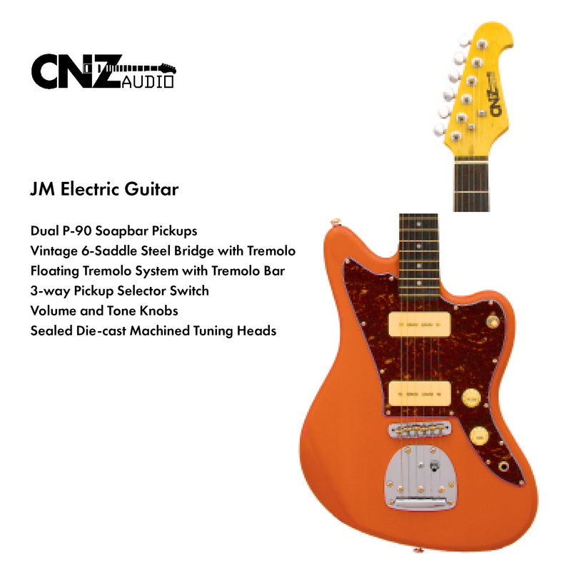 guitar joolz JM-CRL-TRPG | JM Electric Guitar - Coral - Tortoise Pickguard
