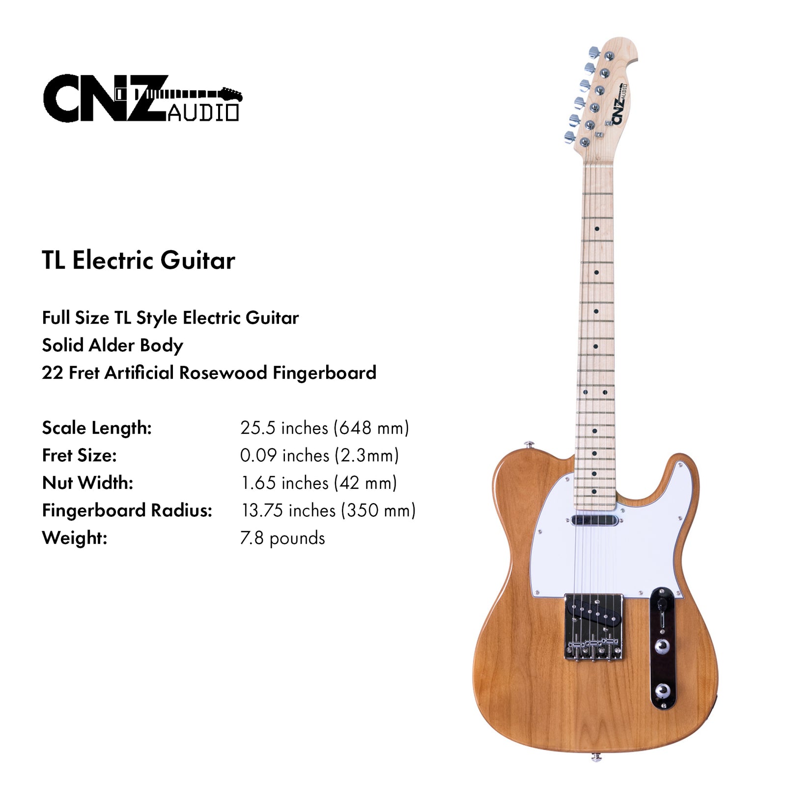TL-C-IV | TL Electric Guitar - Ivory | CNZ Audio TL-C-IV | TL Electric Guitar - Ivory | CNZ Audio
