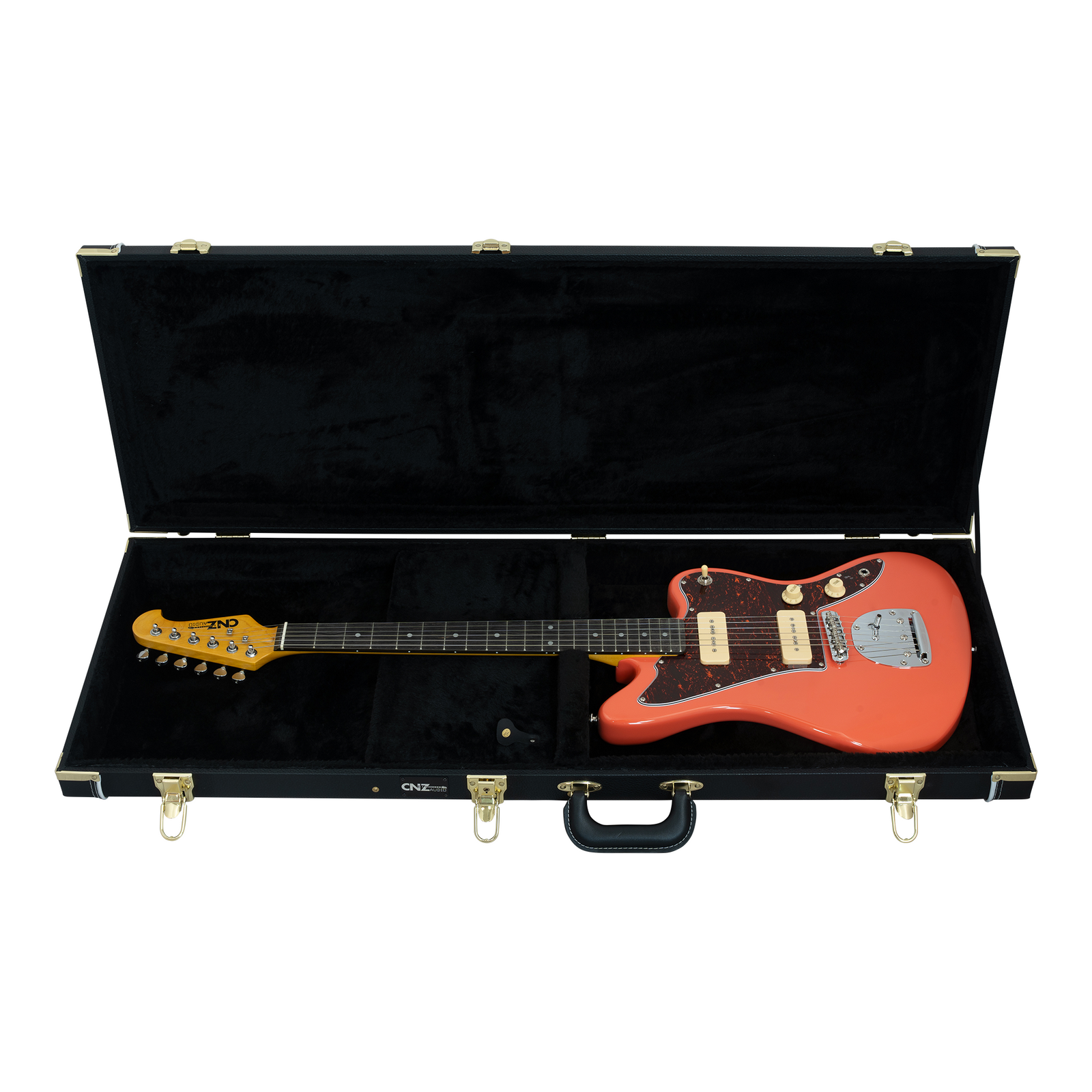 Classic Wood JM Electric Guitar Case - Black | CNZ Audio Classic Wood JM Electric Guitar Case - Black | CNZ Audio