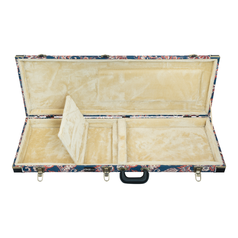 Classic Wood JM Electric Guitar Case - Vintage Floral Navy