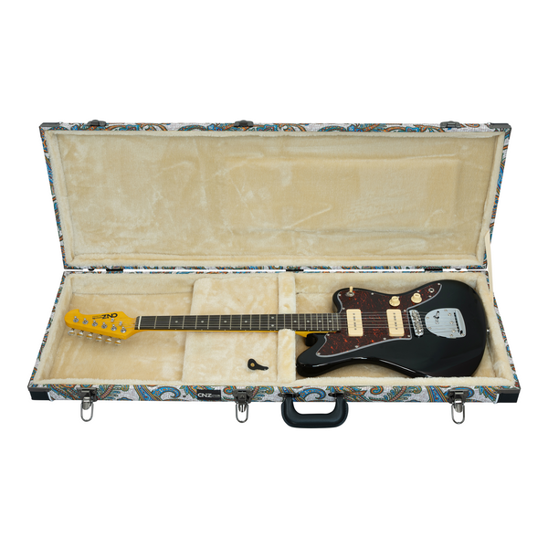 Classic Wood JM Electric Guitar Case - Paisley Floral Tan