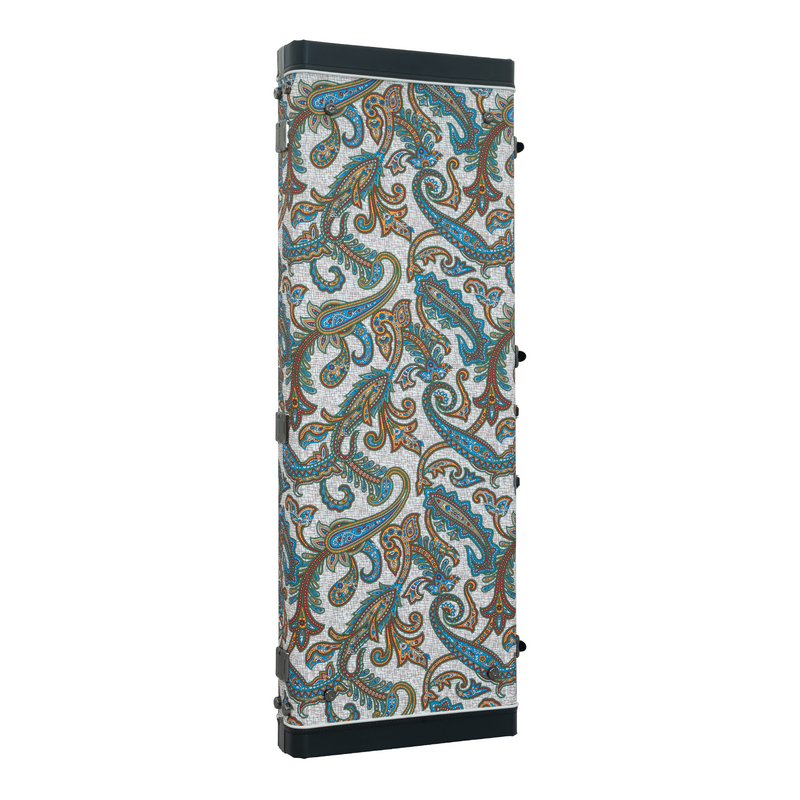 Classic Wood Mini Bass Guitar Case - Paisley Floral Tan