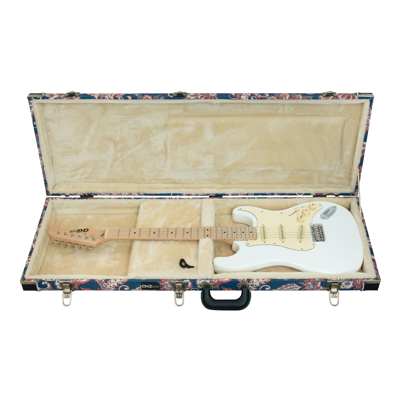 Classic Wood TL/ST Electric Guitar Case - Vintage Floral Navy
