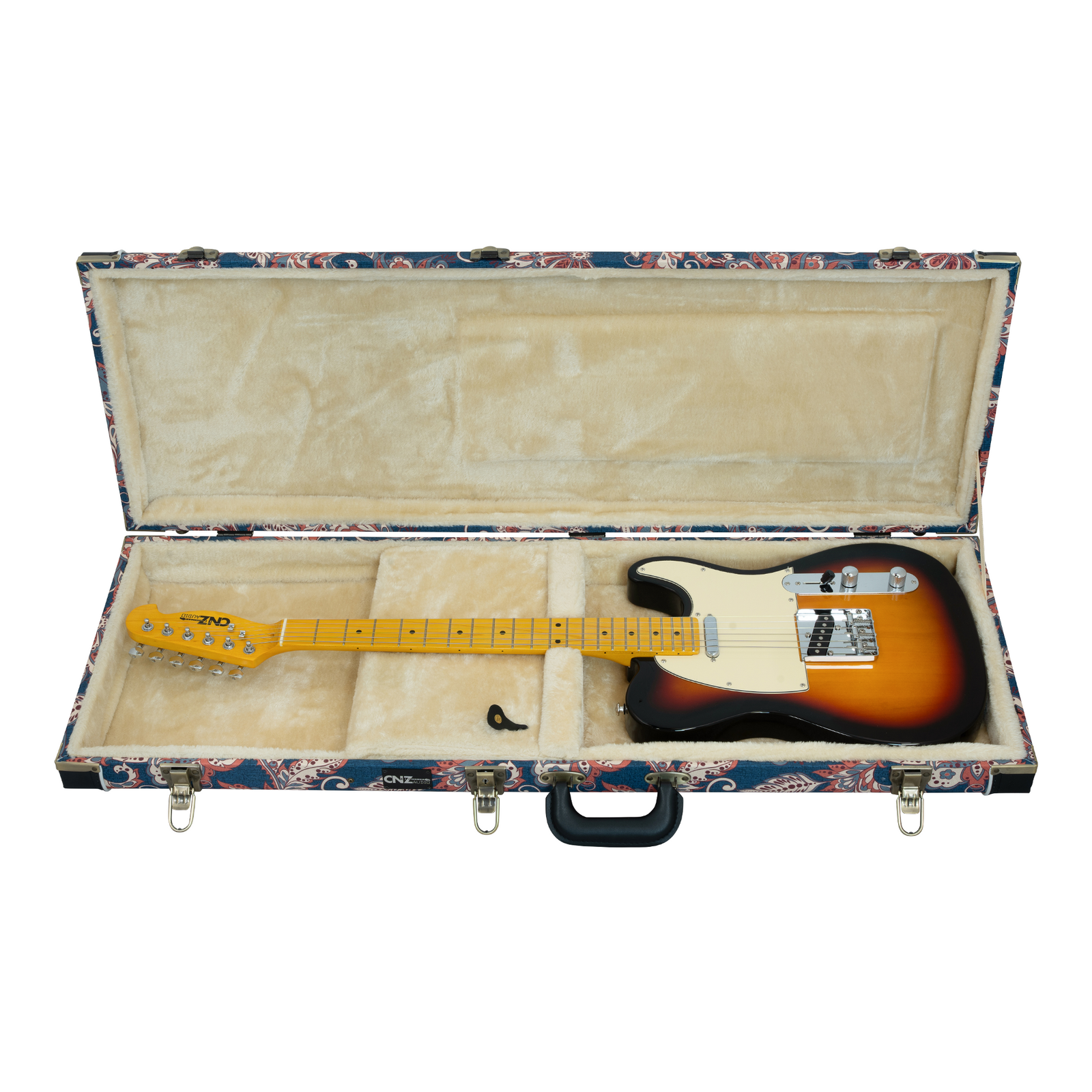 Classic Wood TL/ST Electric Guitar Case - Floral Navy | CNZ Audio