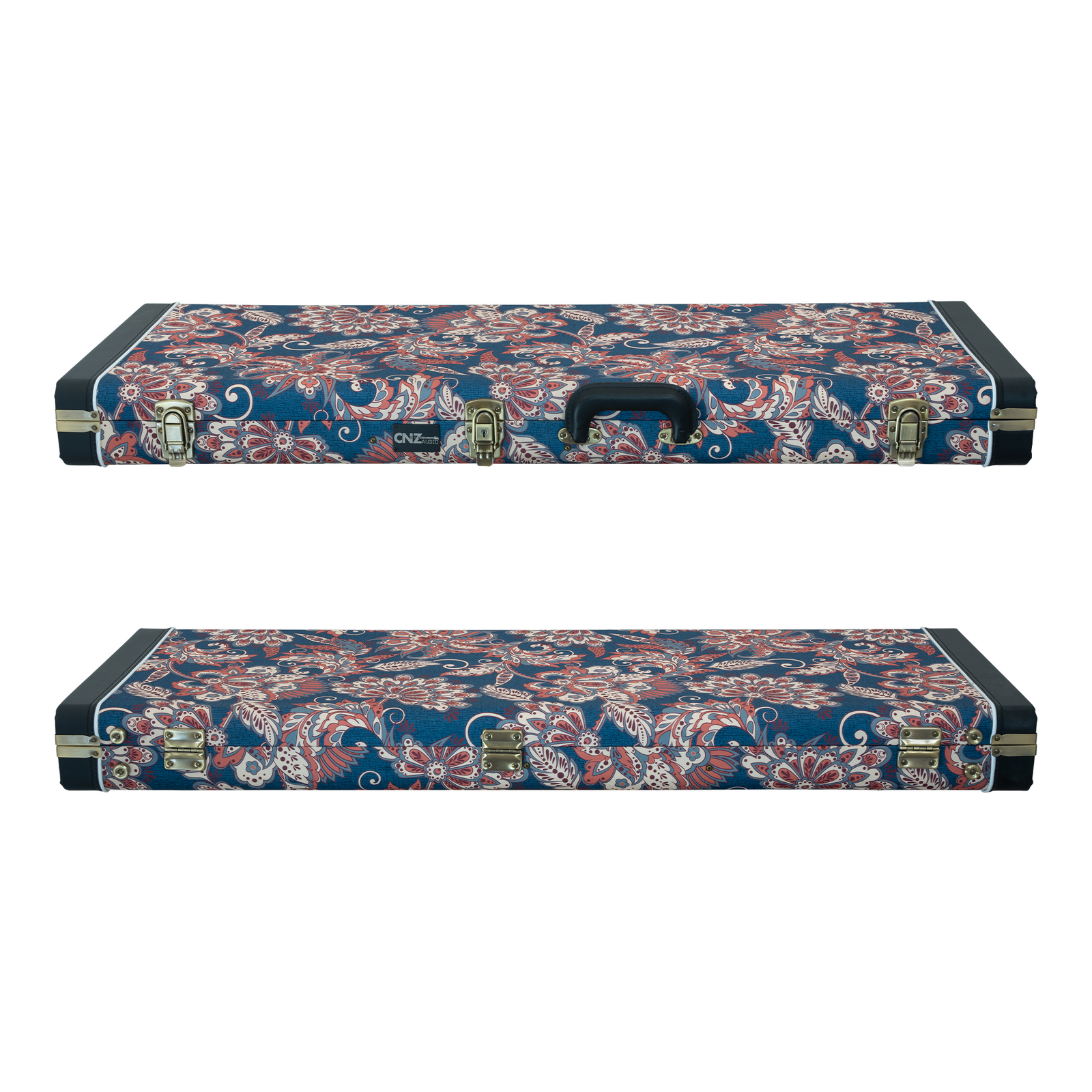 Classic Wood TL/ST Electric Guitar Case - Floral Navy | CNZ Audio