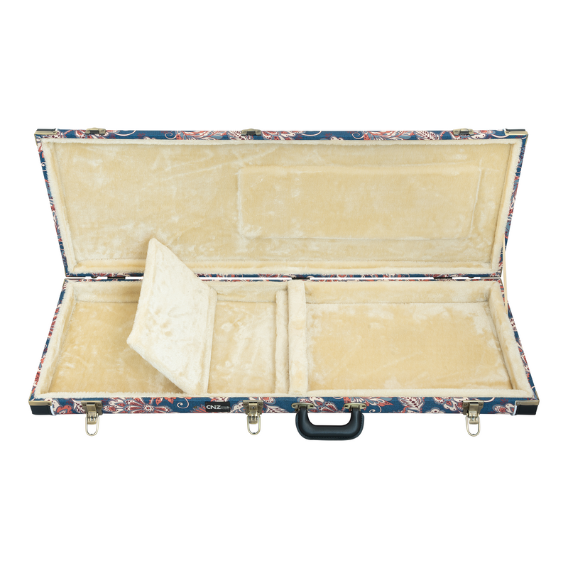 Classic Wood TL/ST Electric Guitar Case - Vintage Floral Navy
