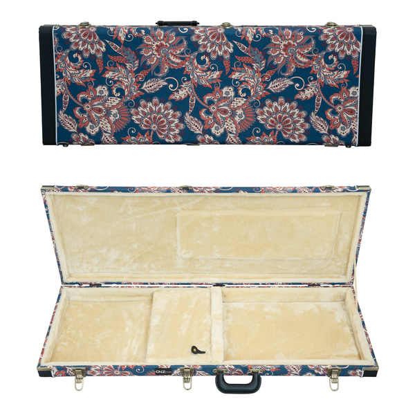 Classic Wood TL/ST Electric Guitar Case - Vintage Floral Navy