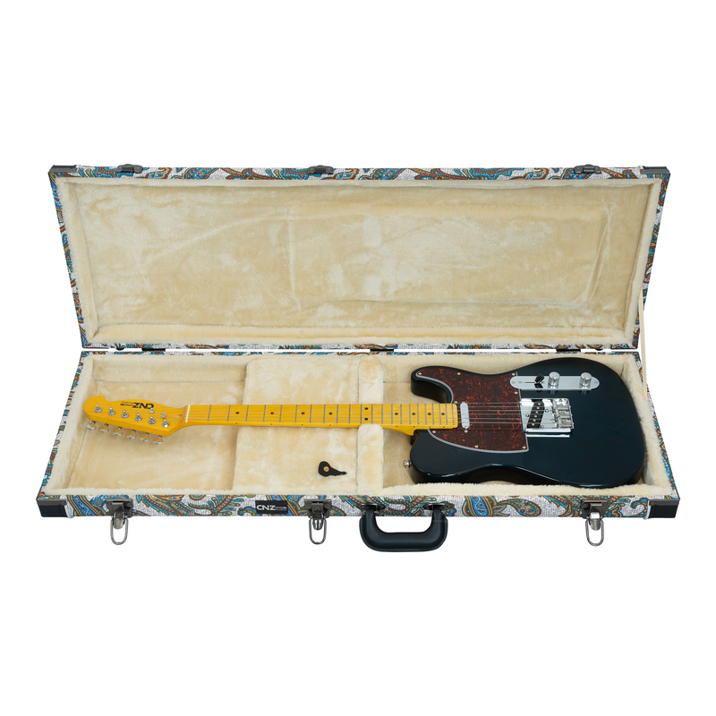 Classic Wood TL/ST Electric Guitar Case - Paisley Floral Tan