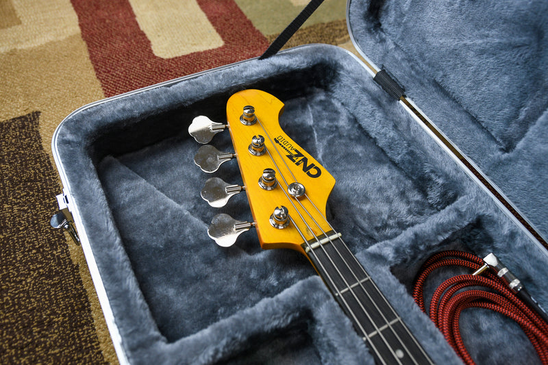 Deluxe ABS Bass Guitar Case - Textured Gray