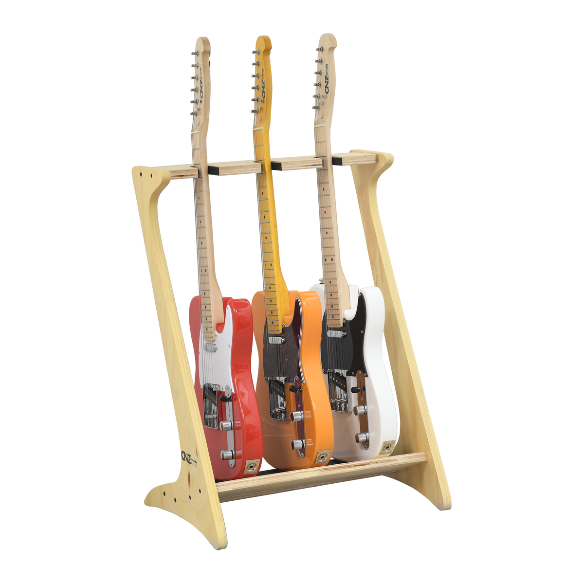 CNZ Audio Wooden Guitar Stand - 5 Guitar Natural | CNZ Audio