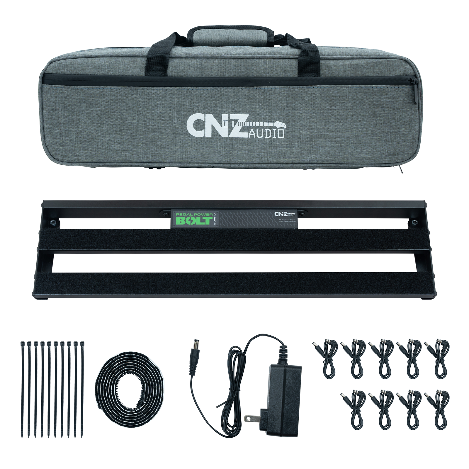 2 Rail Power Supply Pedalboard + Gig Bag - Pedal Power Bolt | CNZ