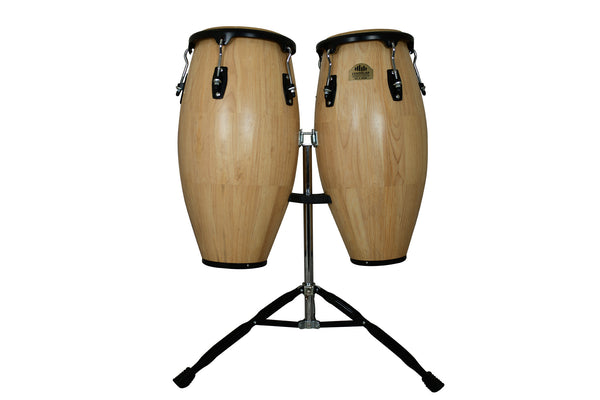 Natural 10" & 11" Congas with Dual Stand - Siam Oak