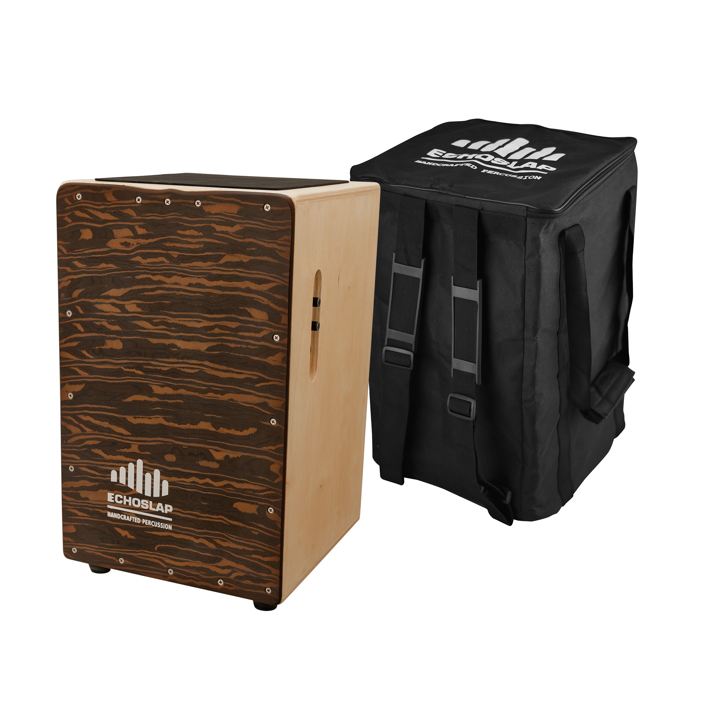 EC401JB Solid Electric Cajon Jungle Brown Echoslap by CNZ Audio