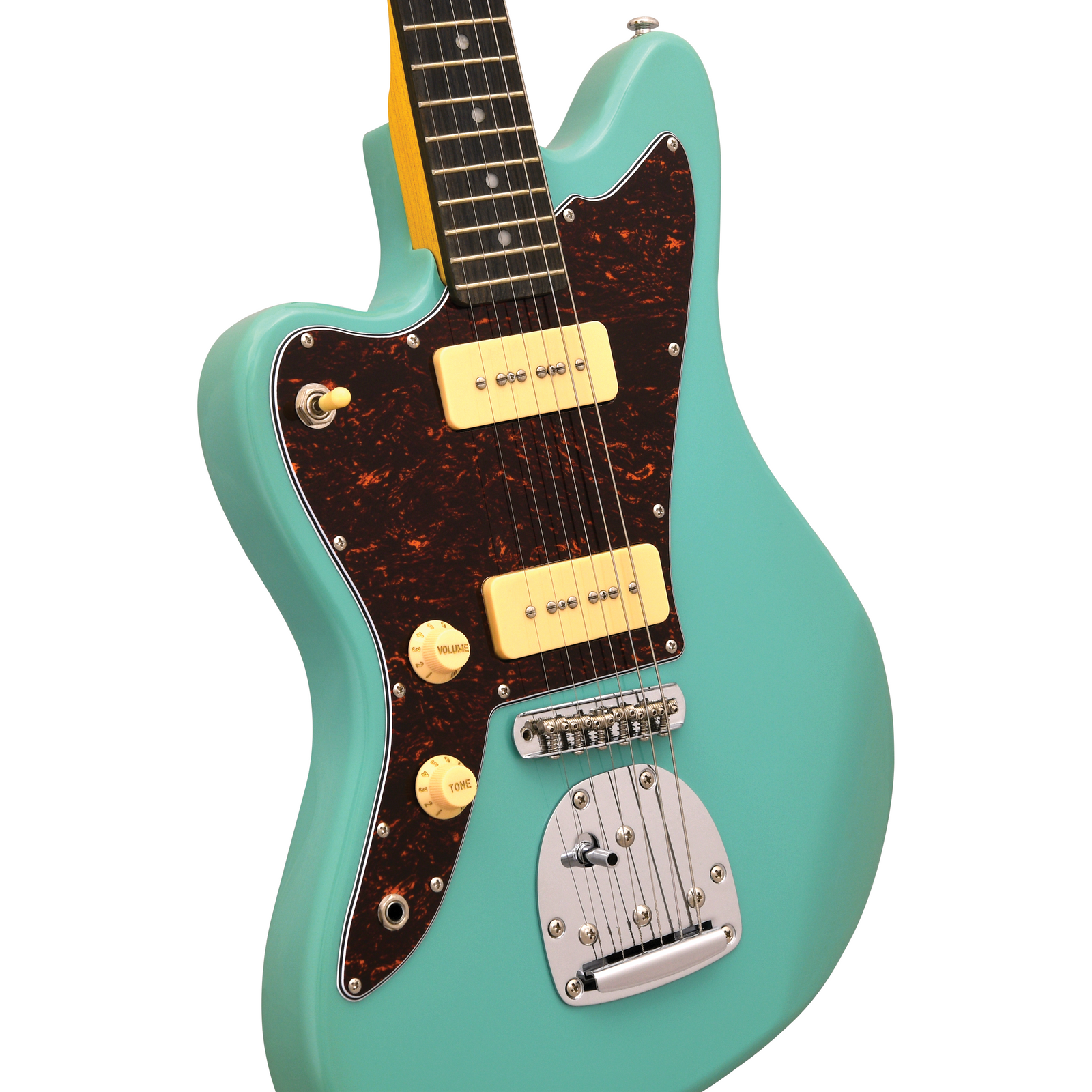 JM-SFG-TRPG-L | Lefty Electric Guitar - Seafoam Green, Tortoise Pickgu –  CNZ Audio